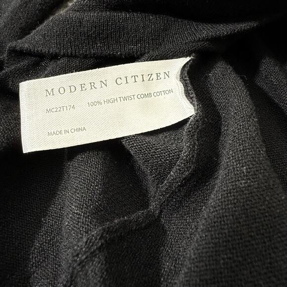 Modern Citizen Stevie Wrap Black Tie Waist Long Sleeve Top S Minimalist Luxury - Picture 6 of 10